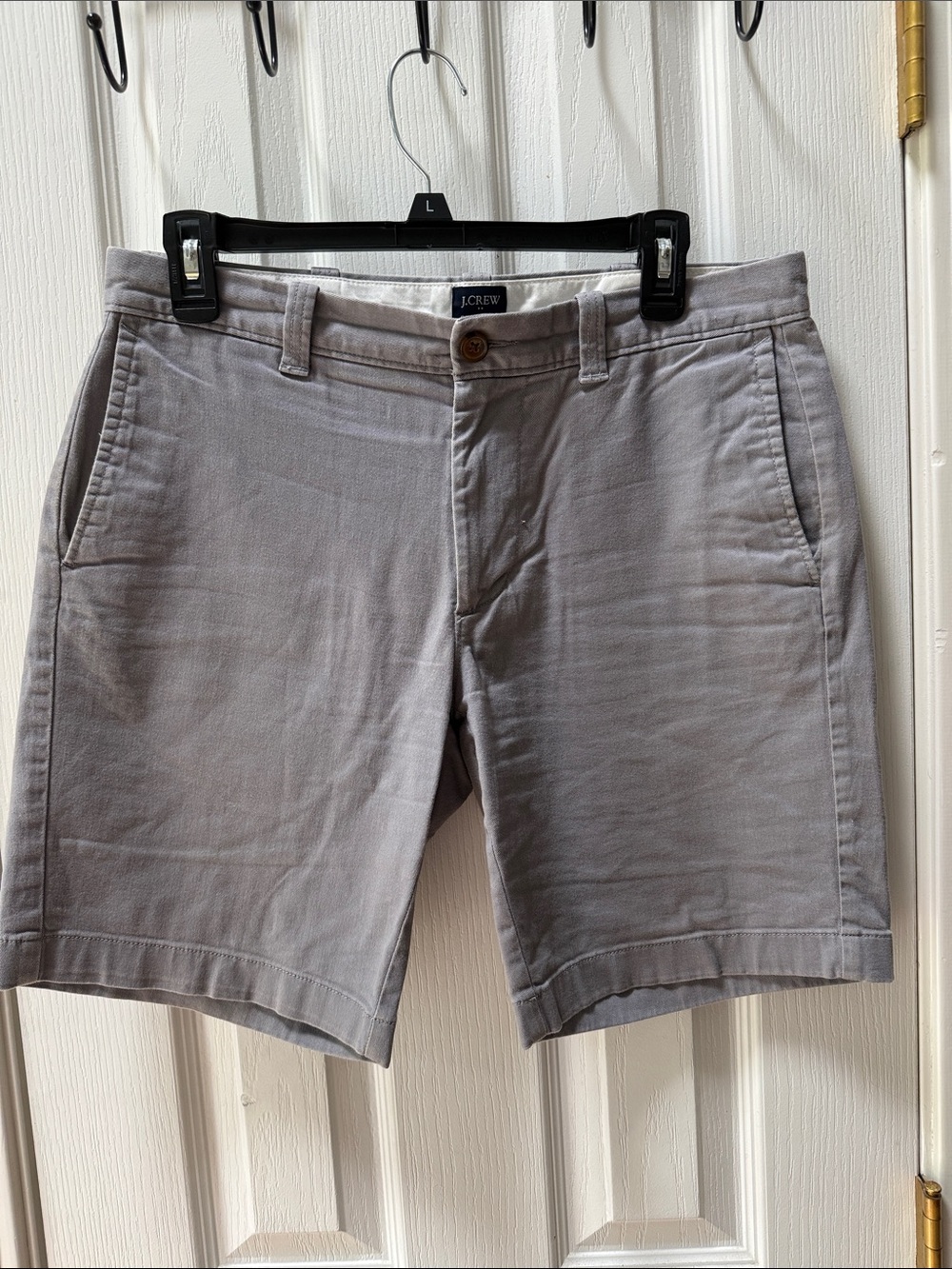J.Crew Factory Flex Chino Shorts Gray Stretch Flat Front Men’s Size 30